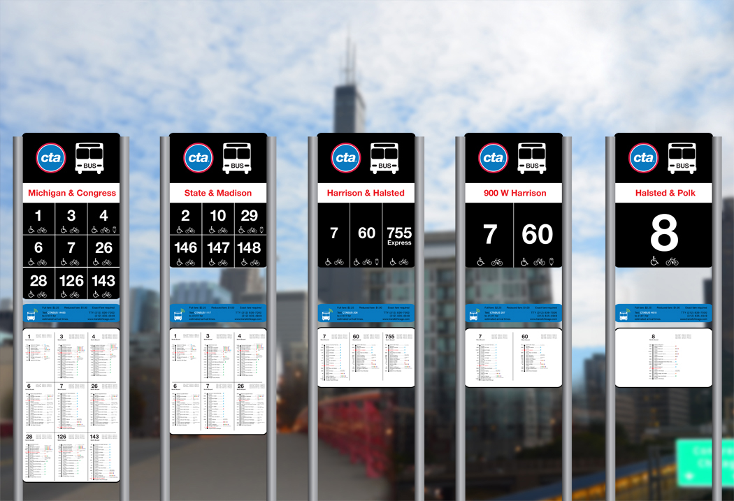 cta bus stop signage