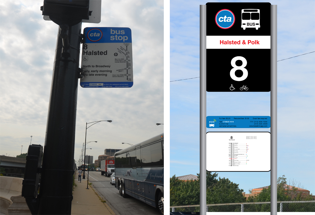 cta bus stop signage
