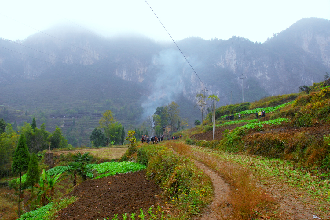 Morning village in China